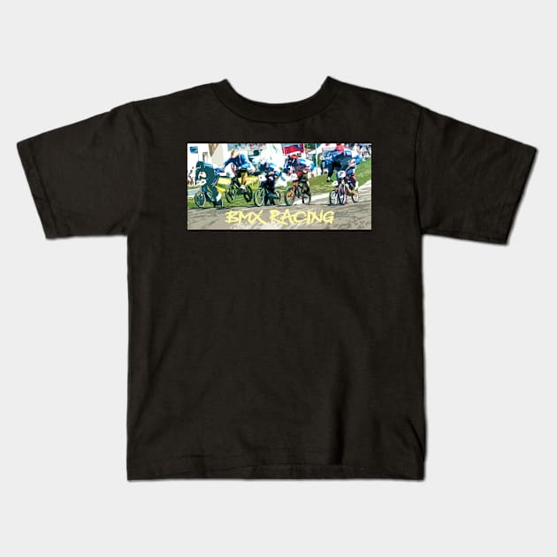 BMX Kids T-Shirt by rickylabellevie